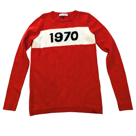 Women’s Bella Freud 1970 Merino Wool Jumper Sweater Top Size XS Red - Picture 2 of 9